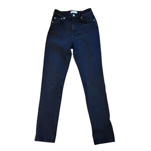 Zara Jeans Womens Size 4 Black Wash Straight High Rise Denim